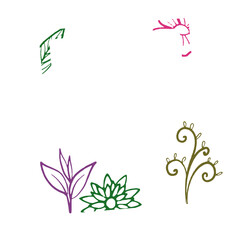 decorative floral polaroid style photo frame clipart graphic, transparent background