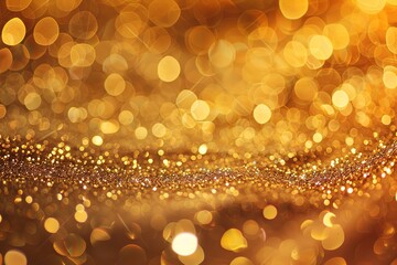 Golden glitter lights festive background