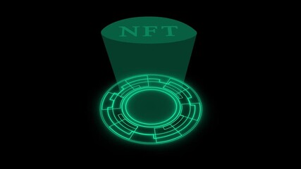 Futuristic holographic video with digital neural network glow, NFT visualization animation video - Powered by Adobe