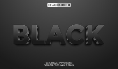 Editable 3d text style effect - Black Bold text effect Template