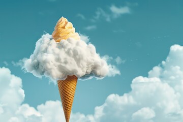 Ice cream cone cloud dreamy summer treat