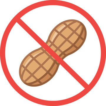 Peanut allergy symbol no peanuts allowed