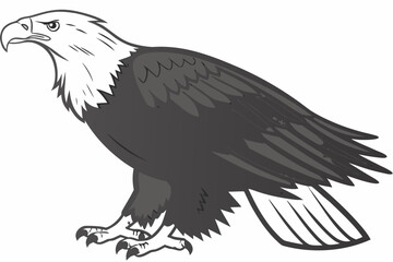 Eagle Standing Coloring Page - Printable Bird Design