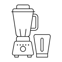 Simple line art illustration of a blender with a jar and base