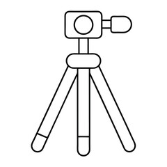 Minimalist line art of a digital camera tripod