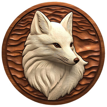 3d Artic Fox Laser Engrave File, 3d illusion, lightburn, laser file png