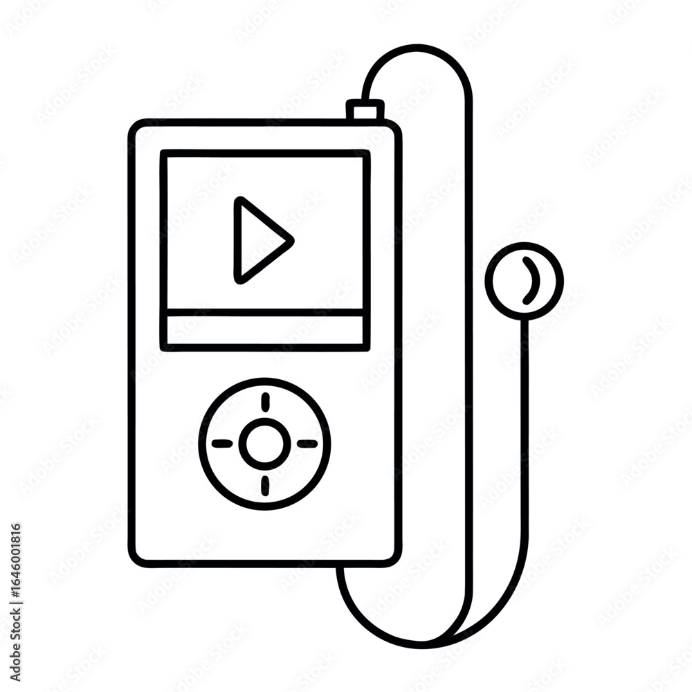 Poster minimalist digital music player with a small screen interface