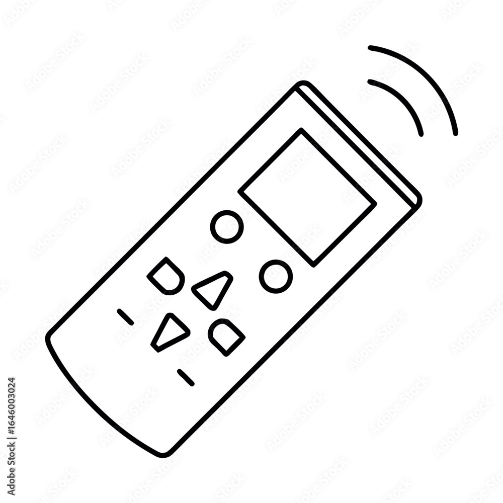 Poster modern thermostat remote control with digital display and clean lines