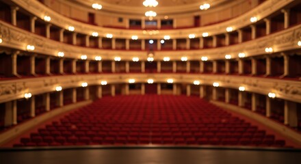 Empty ornate theater auditorium from the stage