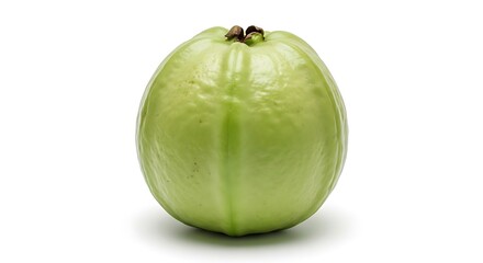 Single green chayote squash isolated on a white background