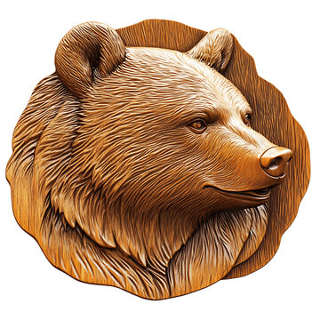 3d Bear Laser Engrave File, 3d illusion, lightburn, laser file png