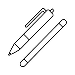 Minimalist clean line drawing of a smart pen with a stylus tip