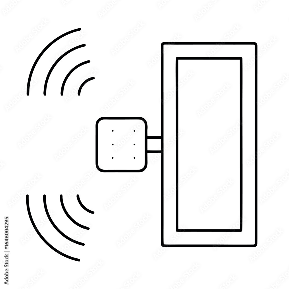 Aufkleber modern smart window sensor with clean minimalist design and integrated technology elements