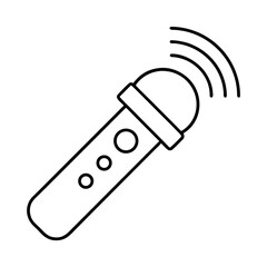Modern wireless microphone with clean button interface illustration