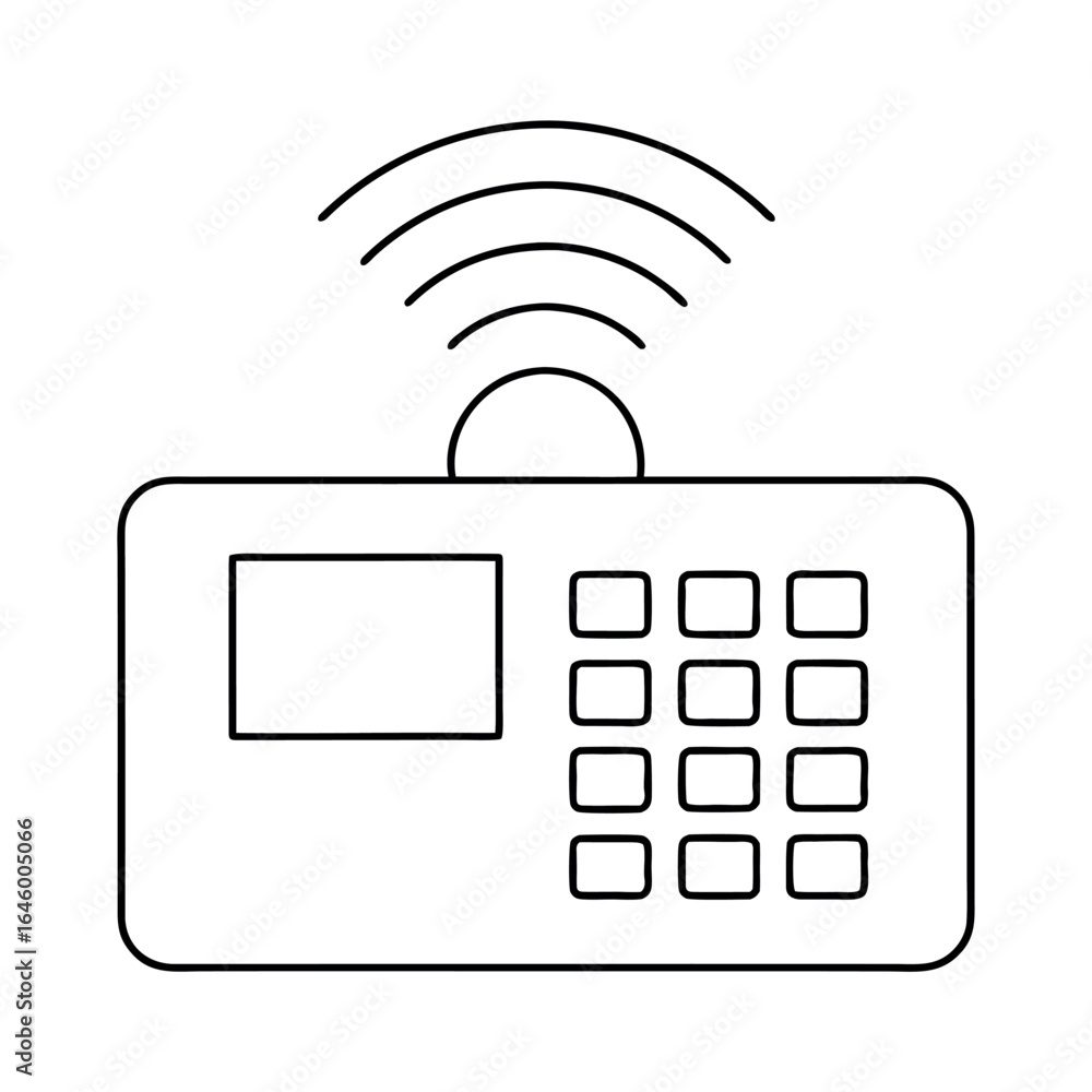 Poster modern wireless security keypad with clean lines and geometric design