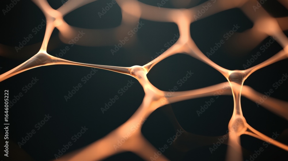 Poster networking technology and communication bright glowing lines and dots forming a communication networ
