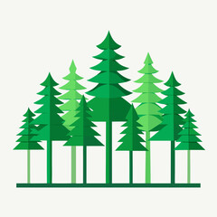 Obraz premium vector illustration of a set of trees