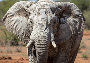 Close up of an african elephant s face silhouette