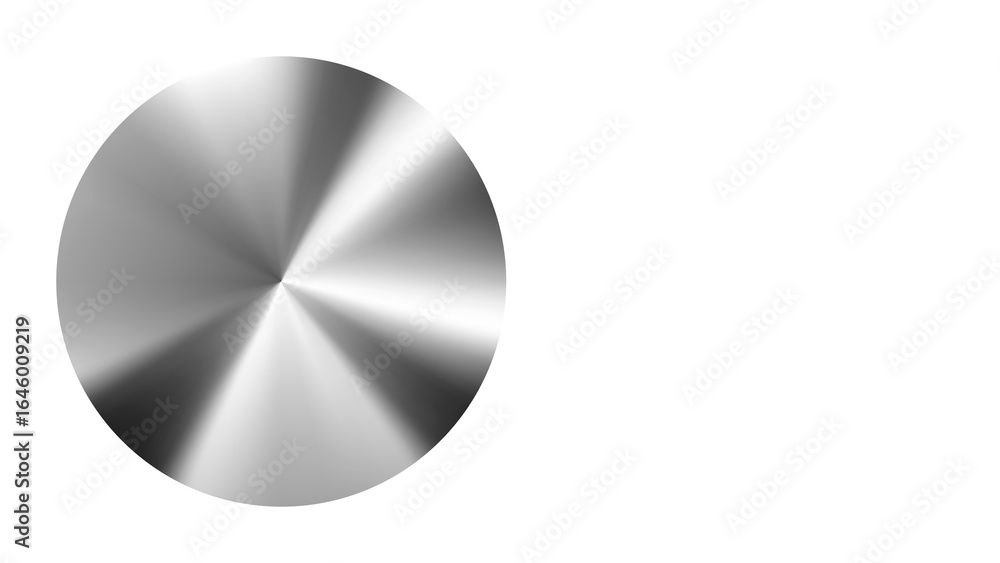 Poster smooth metallic radial brushed texture on a round surface, simulating a polished metal disk or butto