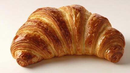 Freshly Baked Golden Croissant on Light Background for Pastry Lovers