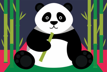 Minimalist black and white panda vector art, perfect for animal templates, eco branding, nature posters and wildlife awareness campaigns 