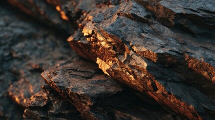 Fototapeta premium a close up of a rock with a sun setting on it