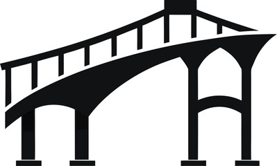 Black bridge silhouette on a white background