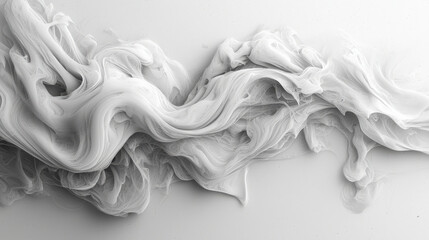 Dynamic flowing white abstract art digital artwork contemporary style minimalist environment aerial view fluid concept