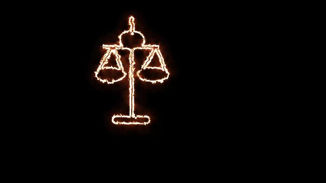 Neon glowing,Balance silver plated metallic icon.Business Law Icon on white background.