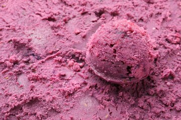 Delicious berry sorbet as background, closeup view