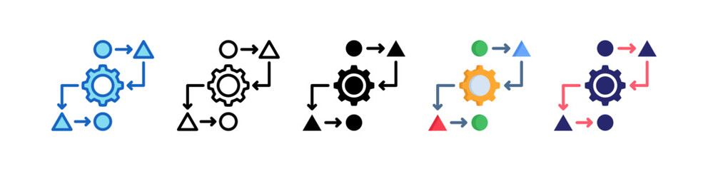 Methodology Multiple Style Icon Set Collection. 