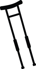 crutches silhouette vector no details minimal cl.eps