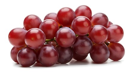 Fototapeta premium A bunch of ripe red seedless grapes on a white background
