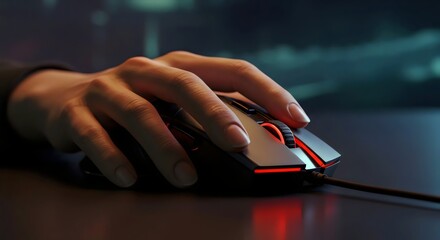 Ergonomic Gaming Mouse Under Focused Hand for Extended Competitive Play and Tournament Preparation