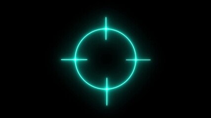 neon target, Ficus, indicator ,. sniper gun goal target symbol icon animation.