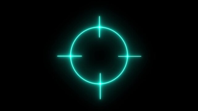 neon target, Ficus, indicator ,. sniper gun goal target symbol icon animation.