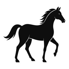 Black Horse Silhouette in Motion equine animal