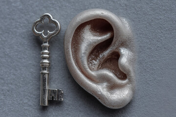 
"Ear with a keyhole, representing 'hearing the truth