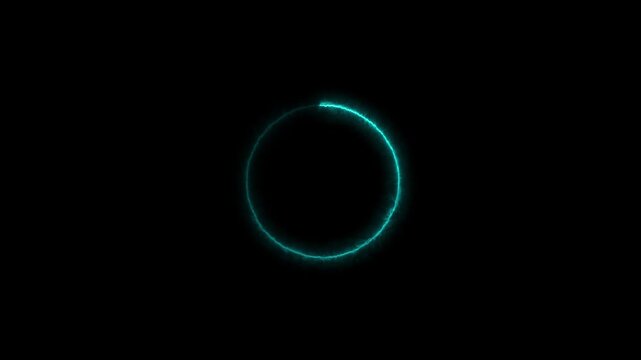 Neon line circle frame loading icon amination. alpha challan loop video animation 4k video  .....