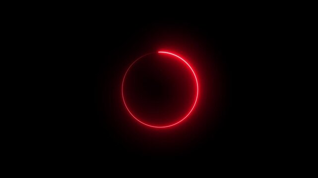 Neon line circle frame loading icon amination. alpha challan loop video animation .....