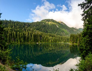 Fototapeta premium Serene mountain lake (1)
