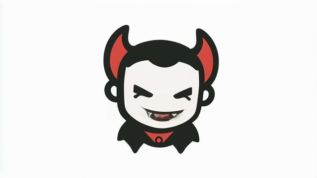 Animated Cartoon Vampire Portrait with Expressive Eyes for Halloween Seasonal Uses