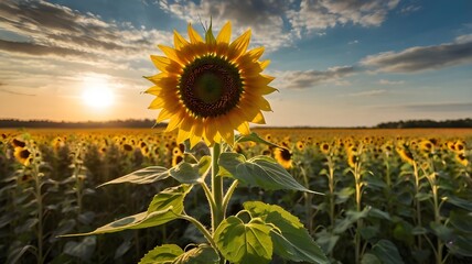 sunflower field with blue sky