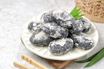 Kue Gemblong Ketan Hitam. Black Glutinous Rice Gemblong is made from black glutinous rice flour...