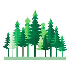 Obraz premium set of fir trees vector