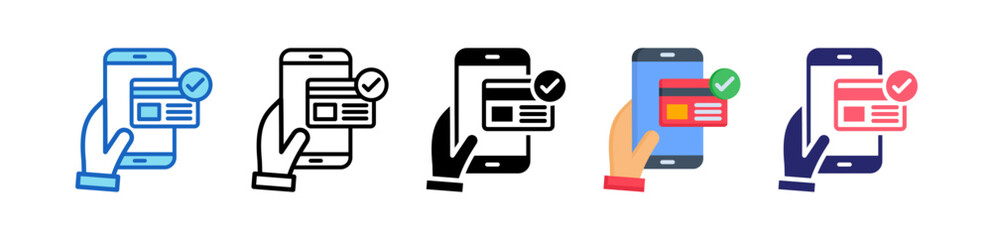 Online Payment Multiple Style Icon Set Collection. 