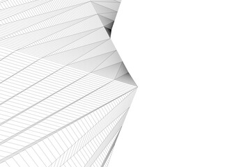 Abstract buildings architectural drawing 3d