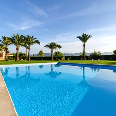 Fototapeta premium Tranquil poolside oasis