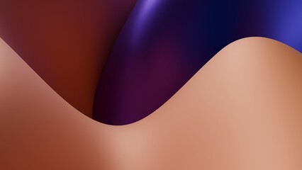 Abstract Smooth Metallic Beige And Purple Curves For Minimalist Background And Modern Design