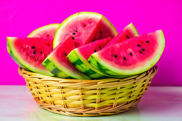 slice of watermelon on a white background